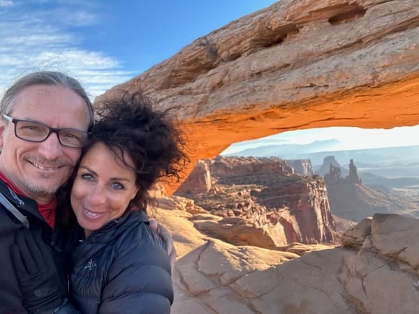 Glen and Dawn in Canyonlands – a short drive away from Moab Folk Camp!